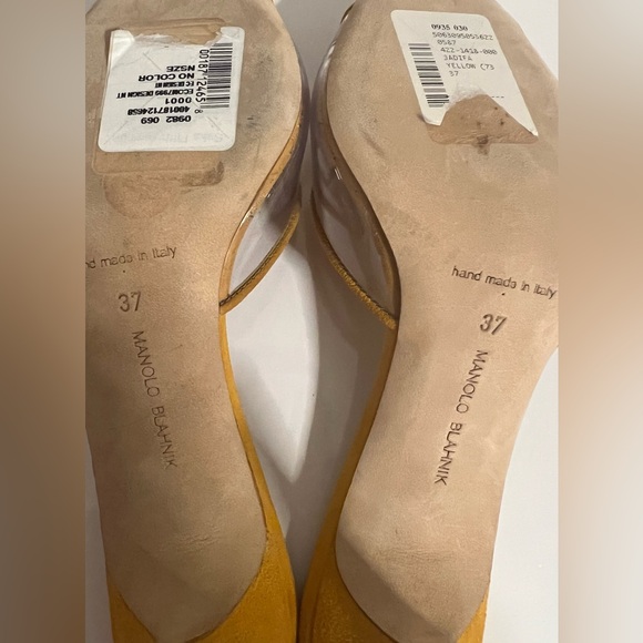Manolo Blahnik Mustard Yellow Women's Mules - Picture 9 of 9